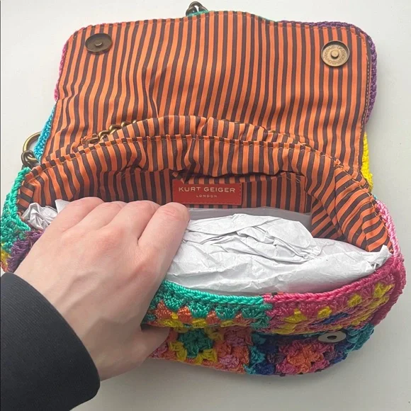 Kurt Geiger Vibrant Crochet Crossbody Bag - Picture 2 of 4